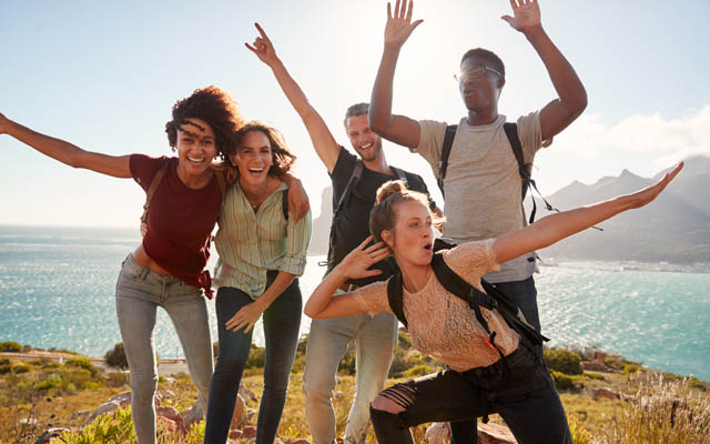Group photo of travellers